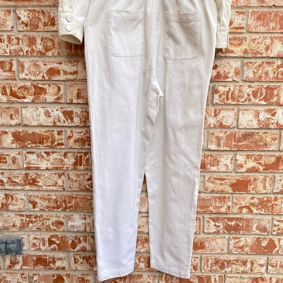 NWT Sandy Liang White Cream Utility Denim Jumpsuit Size 0 - Picture 10 of 14